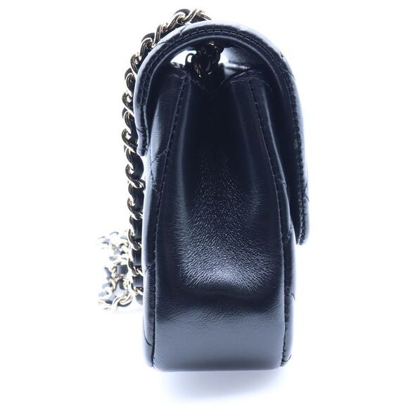 Chanel Matelasse Mini Flap Coco Mark Turnlock Lambskin Leather Chain Shoulder - Picture 3 of 6